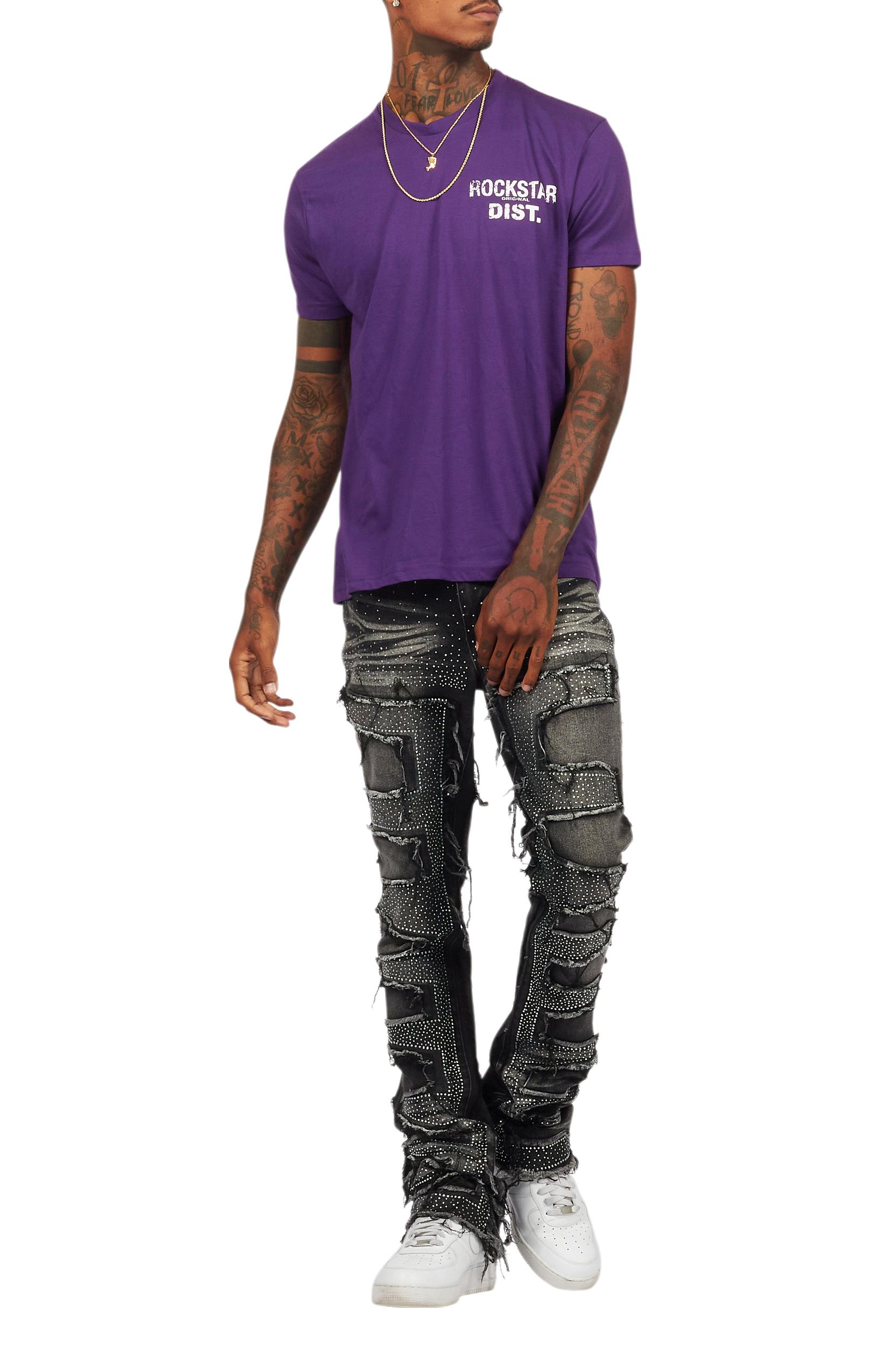 Lake Purple/White Graphic T-Shirt Male Product Image