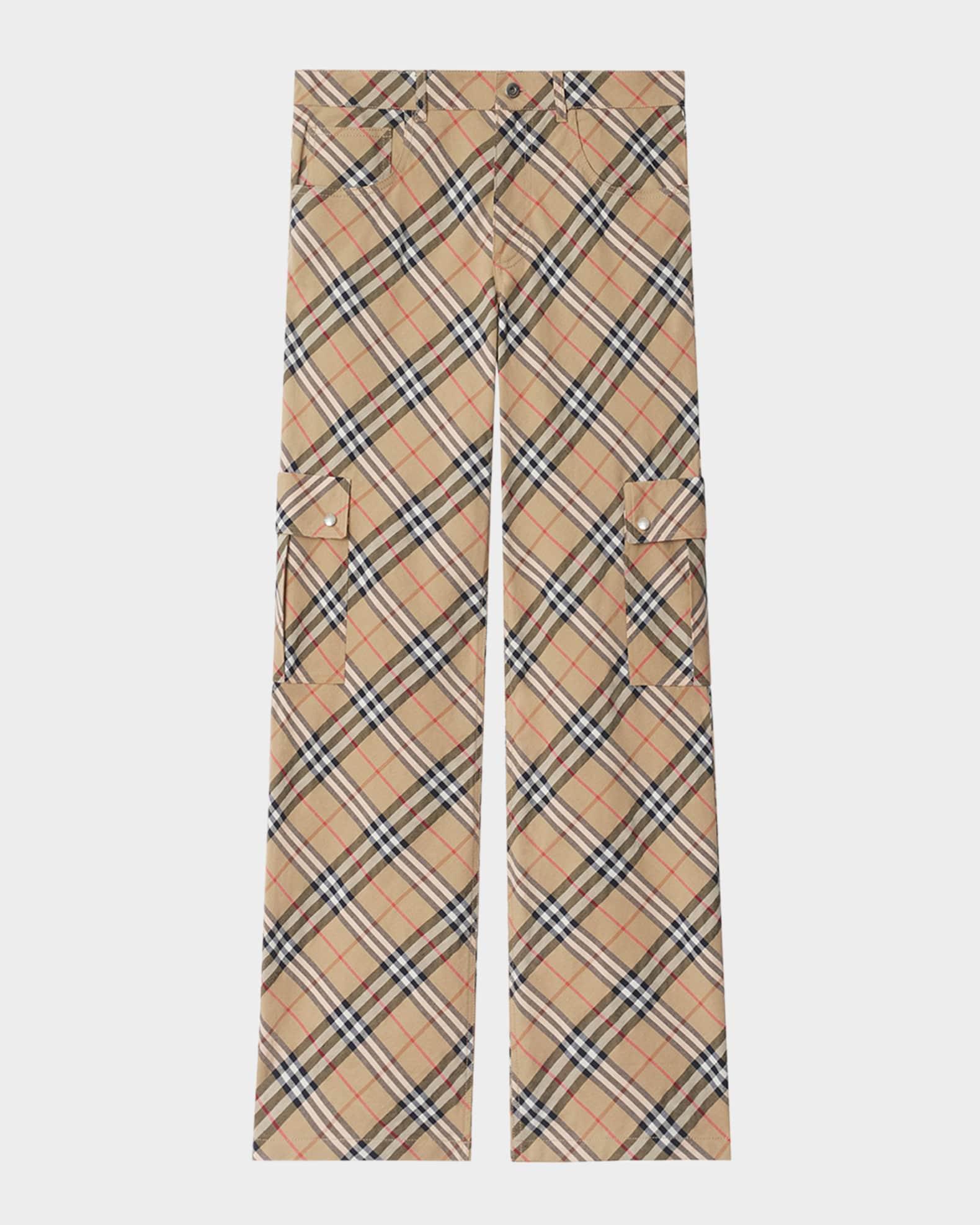 Men's Check Cargo Trousers Product Image
