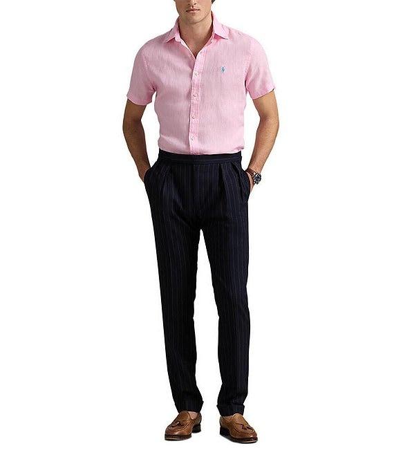 Polo Ralph Lauren Solid Linen Short Sleeve Woven Shirt Product Image