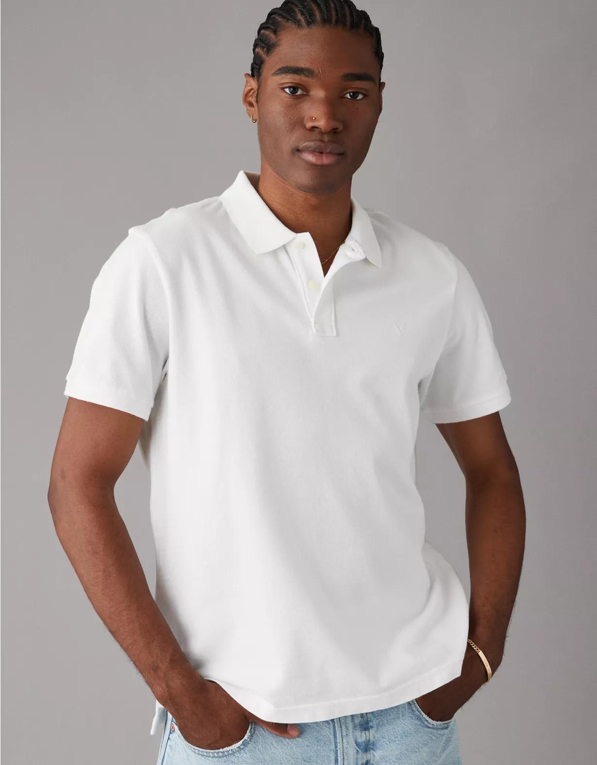 AE Lived-In Pique Polo Shirt Product Image