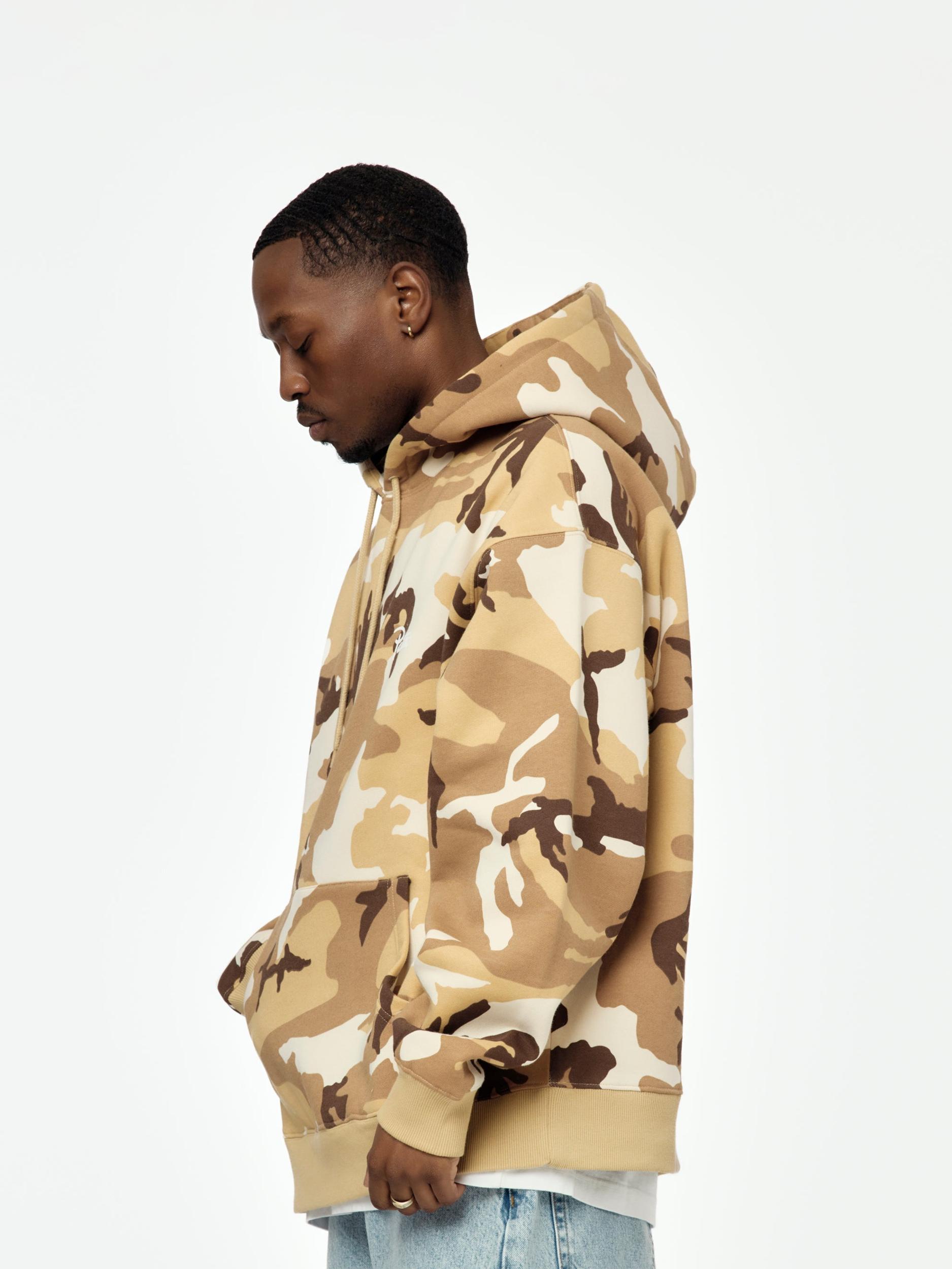 Bark Woodland Camo Boxy Hooded Sweater (Sand Dollar) Product Image