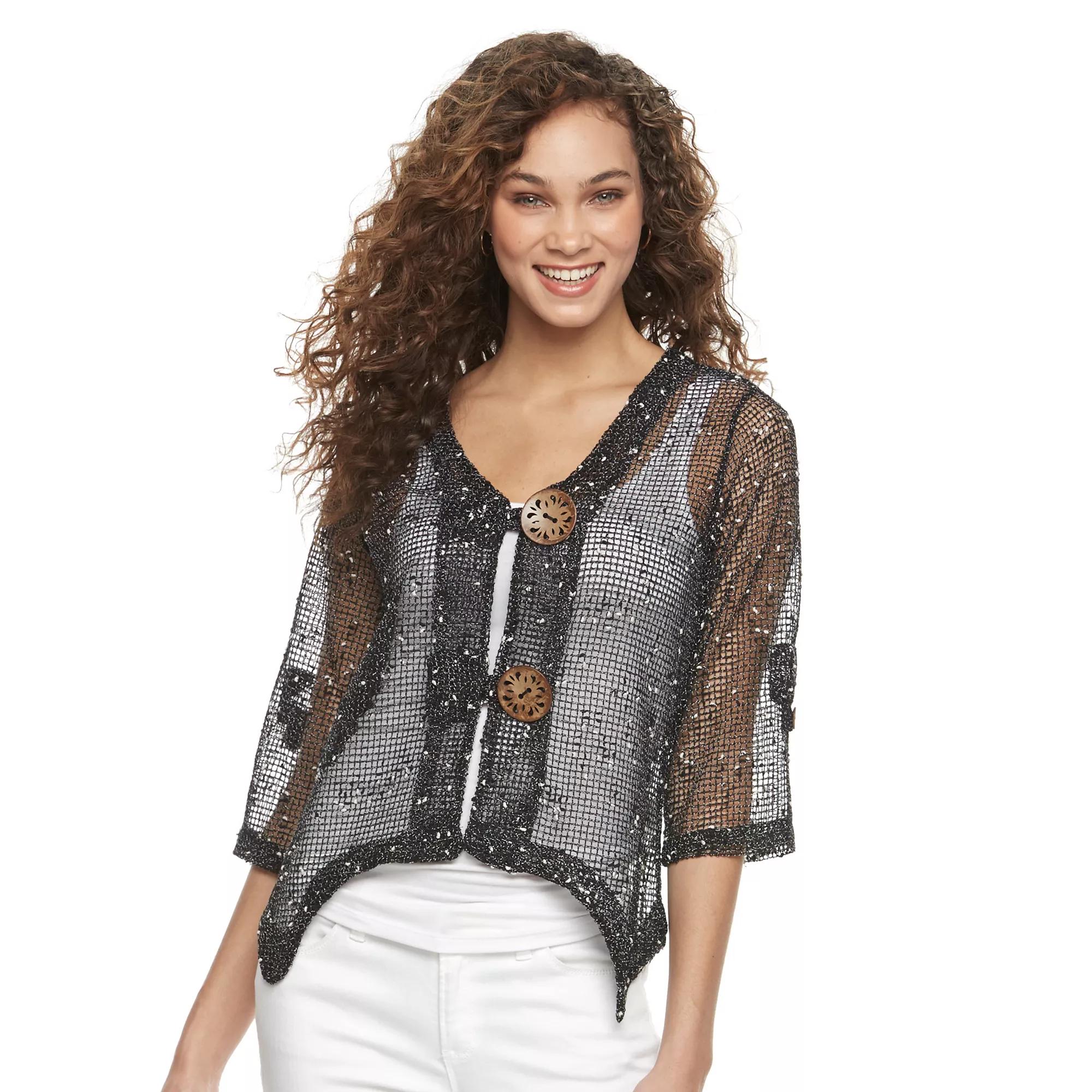 Women's Nina Leonard Button Knit Cardigan,  Product Image