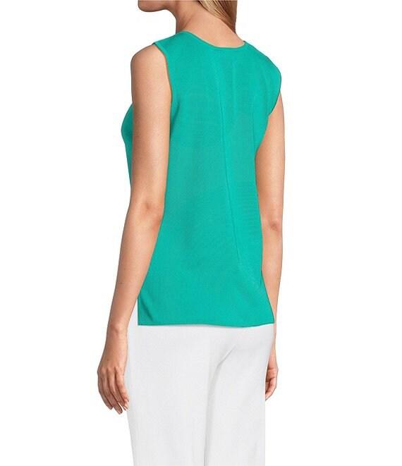 Ming Wang Novelty Woven Square Geo Cutout Spread Collar 3/4 Sleeve Jacket Product Image