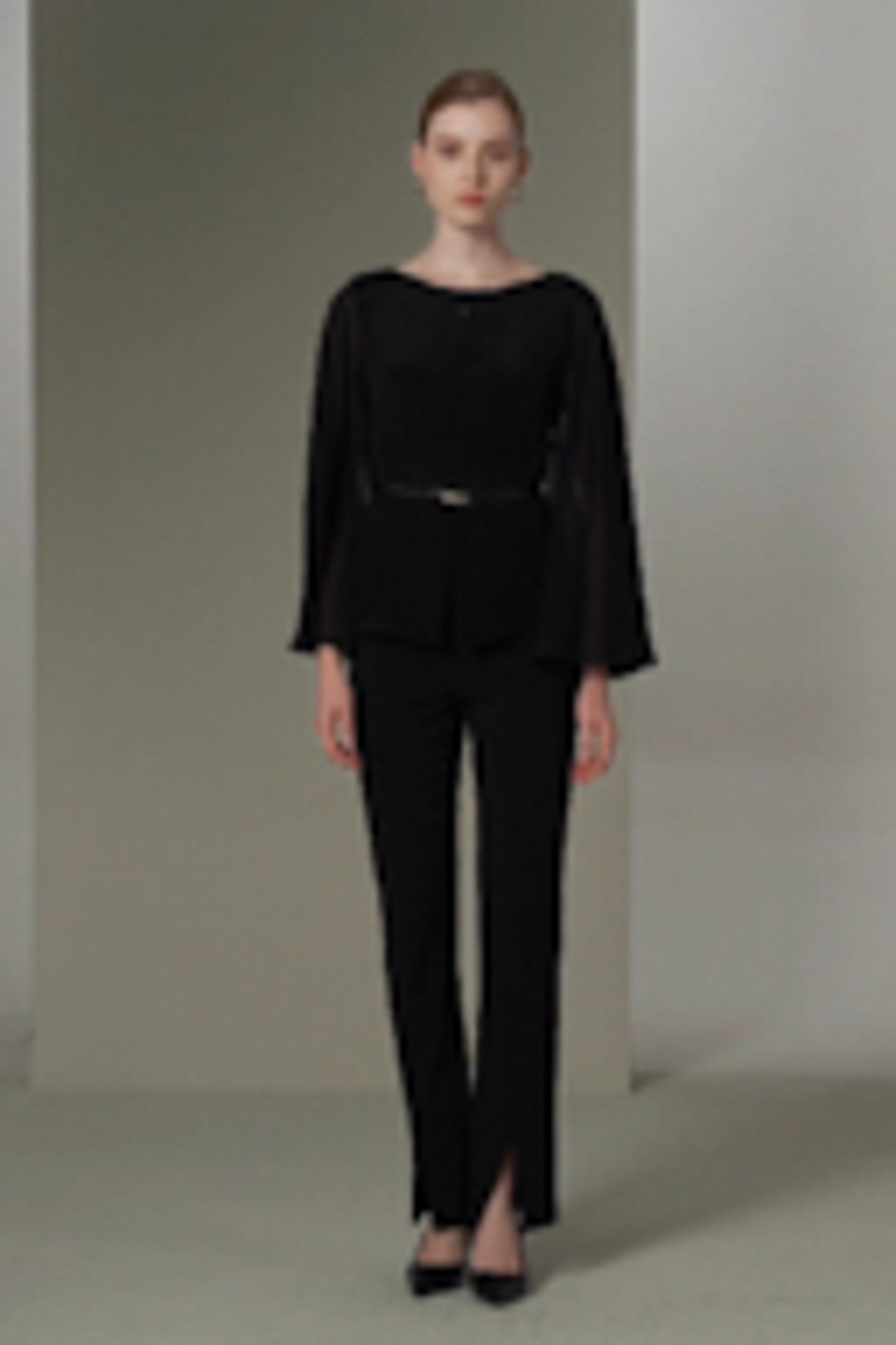 Crewneck Cape-Style Blouse Product Image