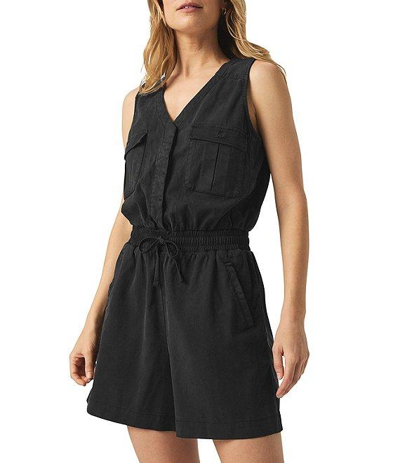 Splendid Adelina Knit V-Neck Sleeveless Romper Product Image
