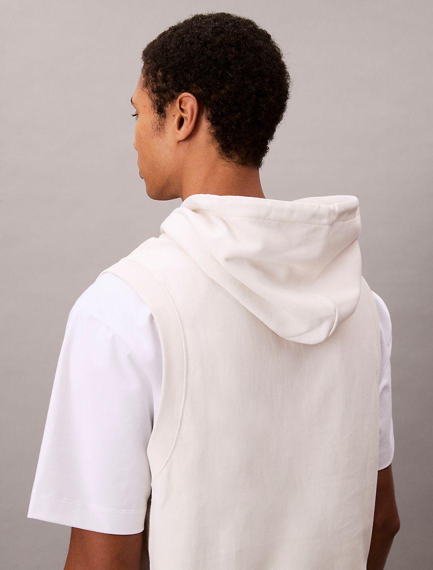 Cotton Terry Relaxed Sleeveless Hoodie  Product Image