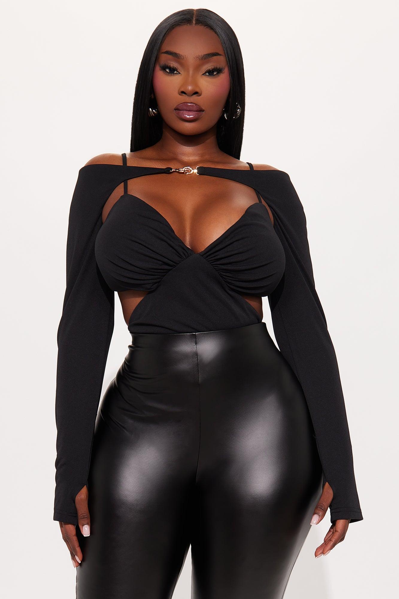 Marcelina Long Sleeve Bolero & Bodysuit 2 Piece Set - Black Female Product Image