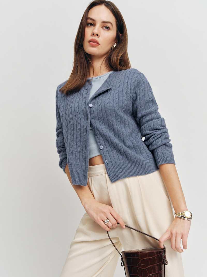 Clara Cashmere Crew Cardigan Product Image