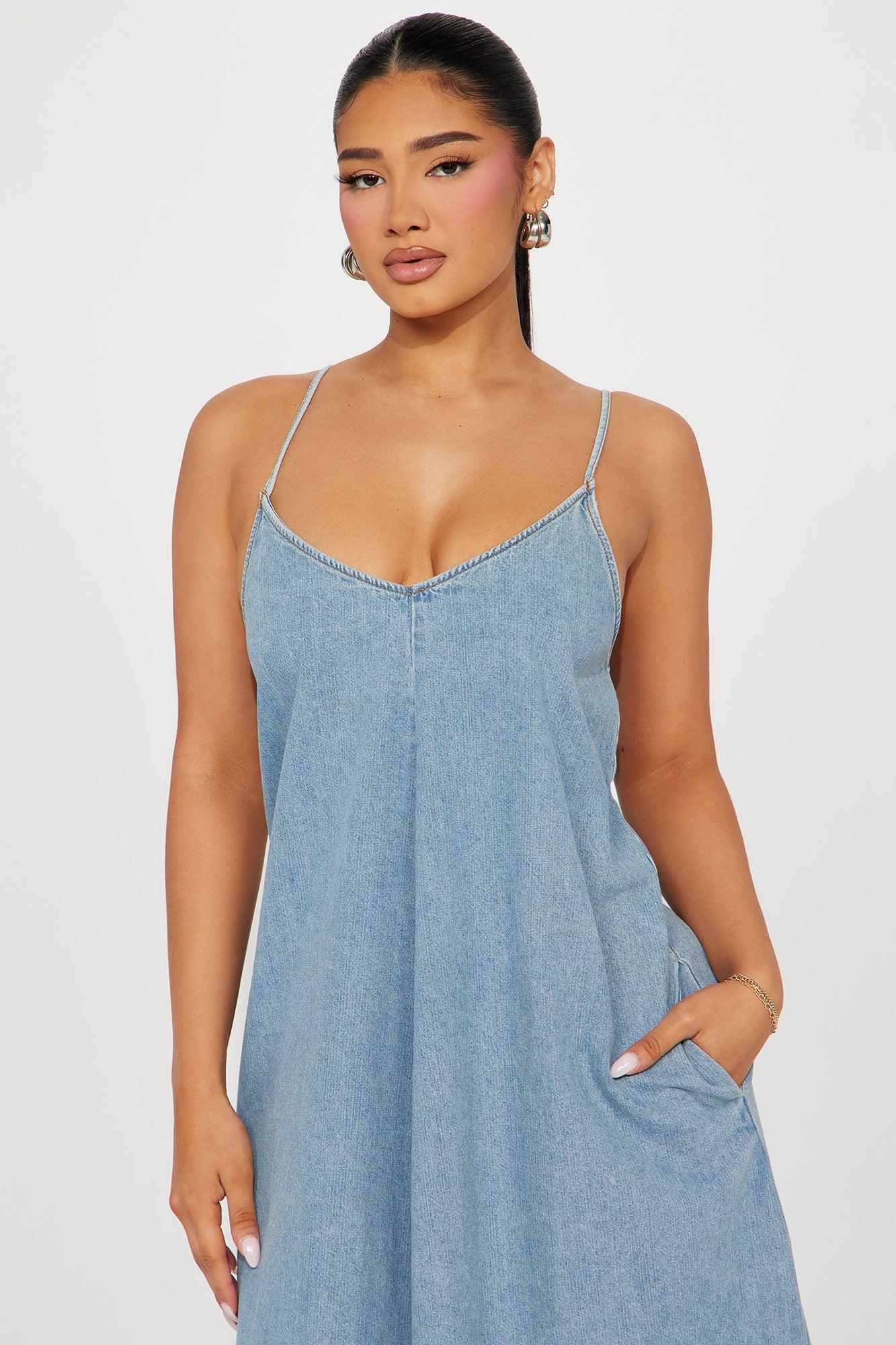 Desiree Denim Maxi Dress - Light Wash Product Image