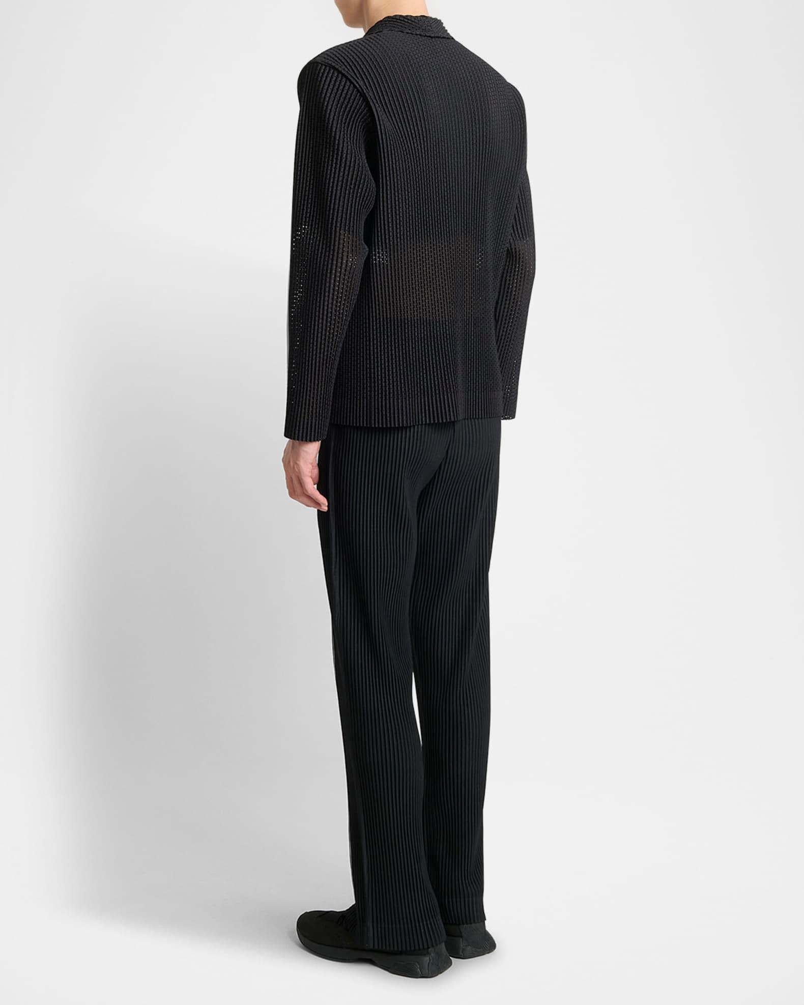 Men's Pleated Mesh Blazer Product Image