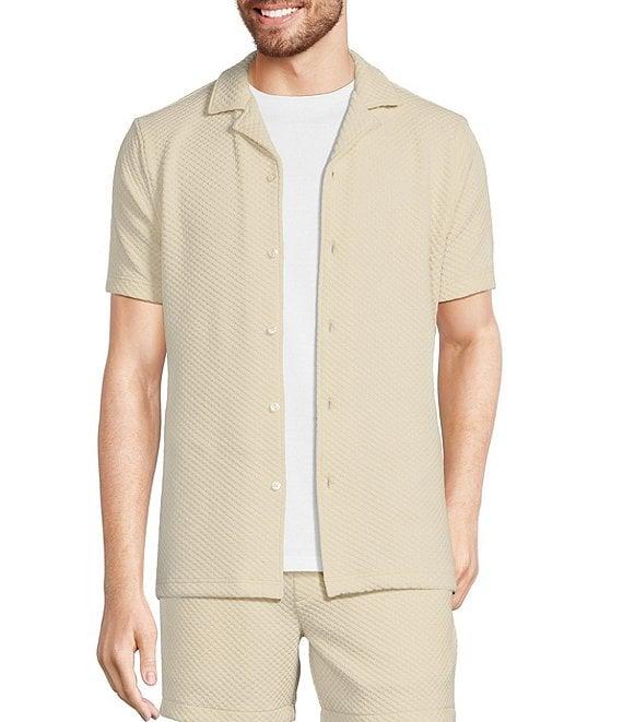 Murano Slim Fit Textured Short Sleeve Woven Camp Shirt Product Image