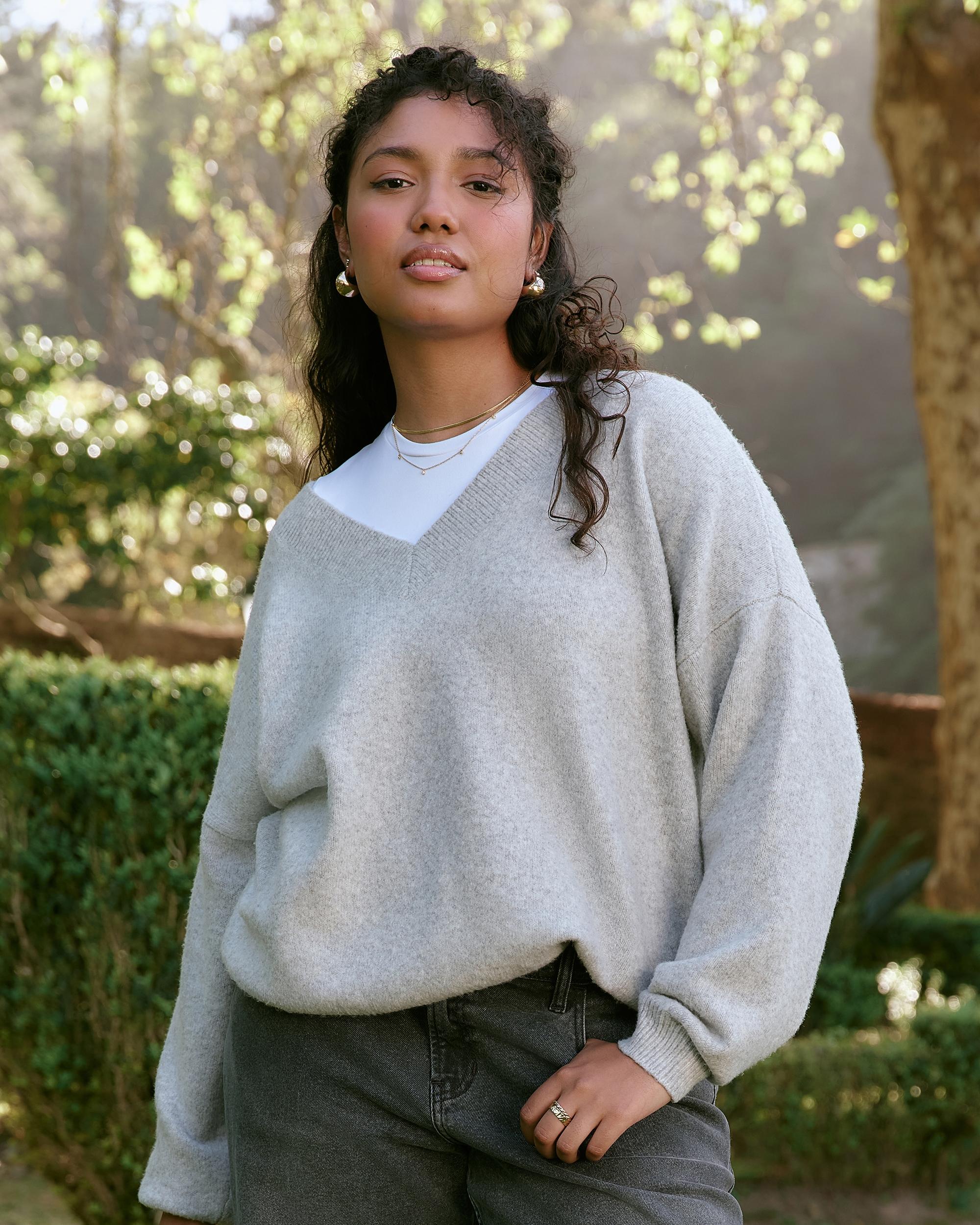 Hollister Comfy Cloud Oversized V-Neck Sweater Product Image