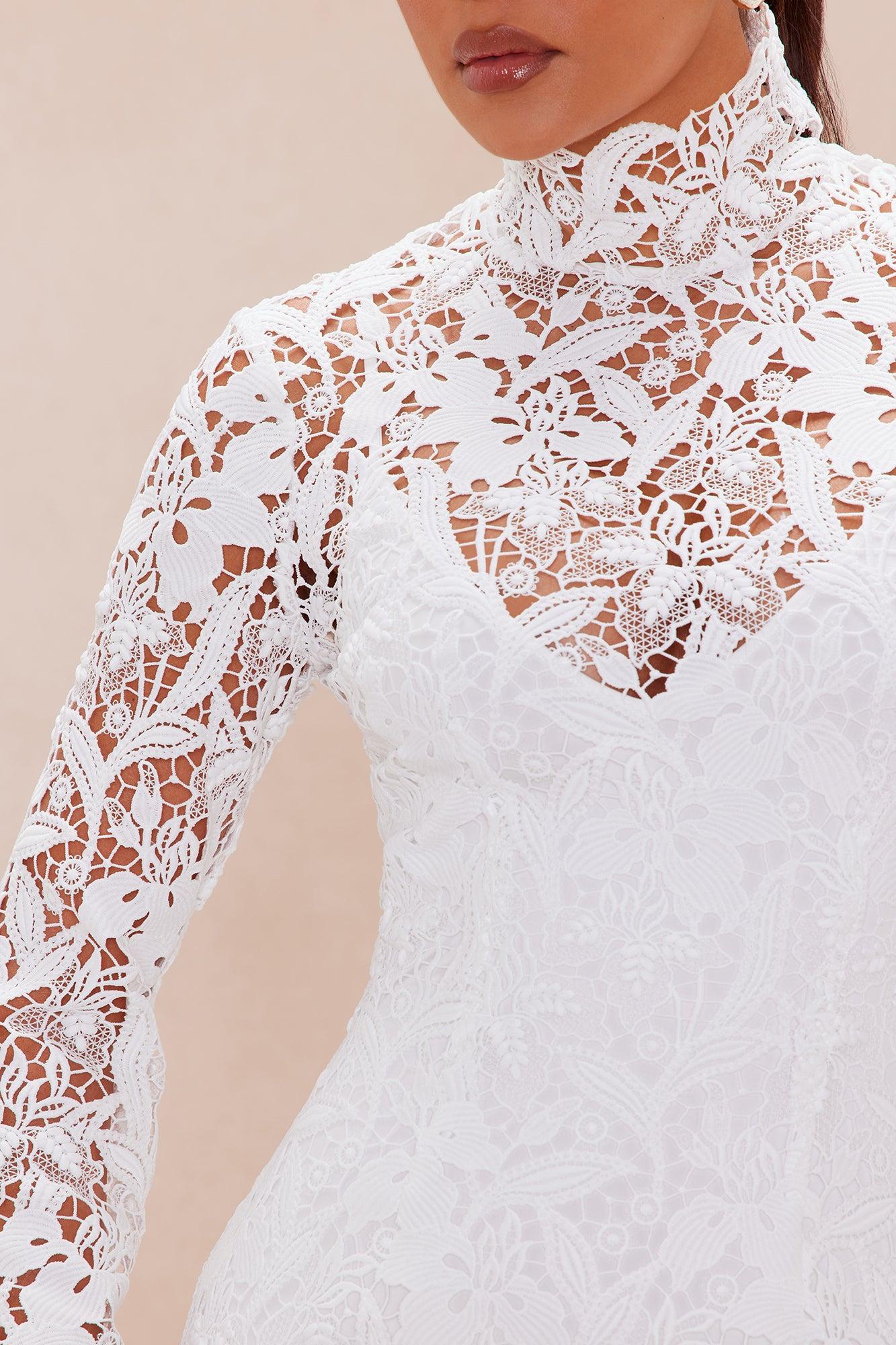 Josie Embroidered Mini Dress - White Product Image