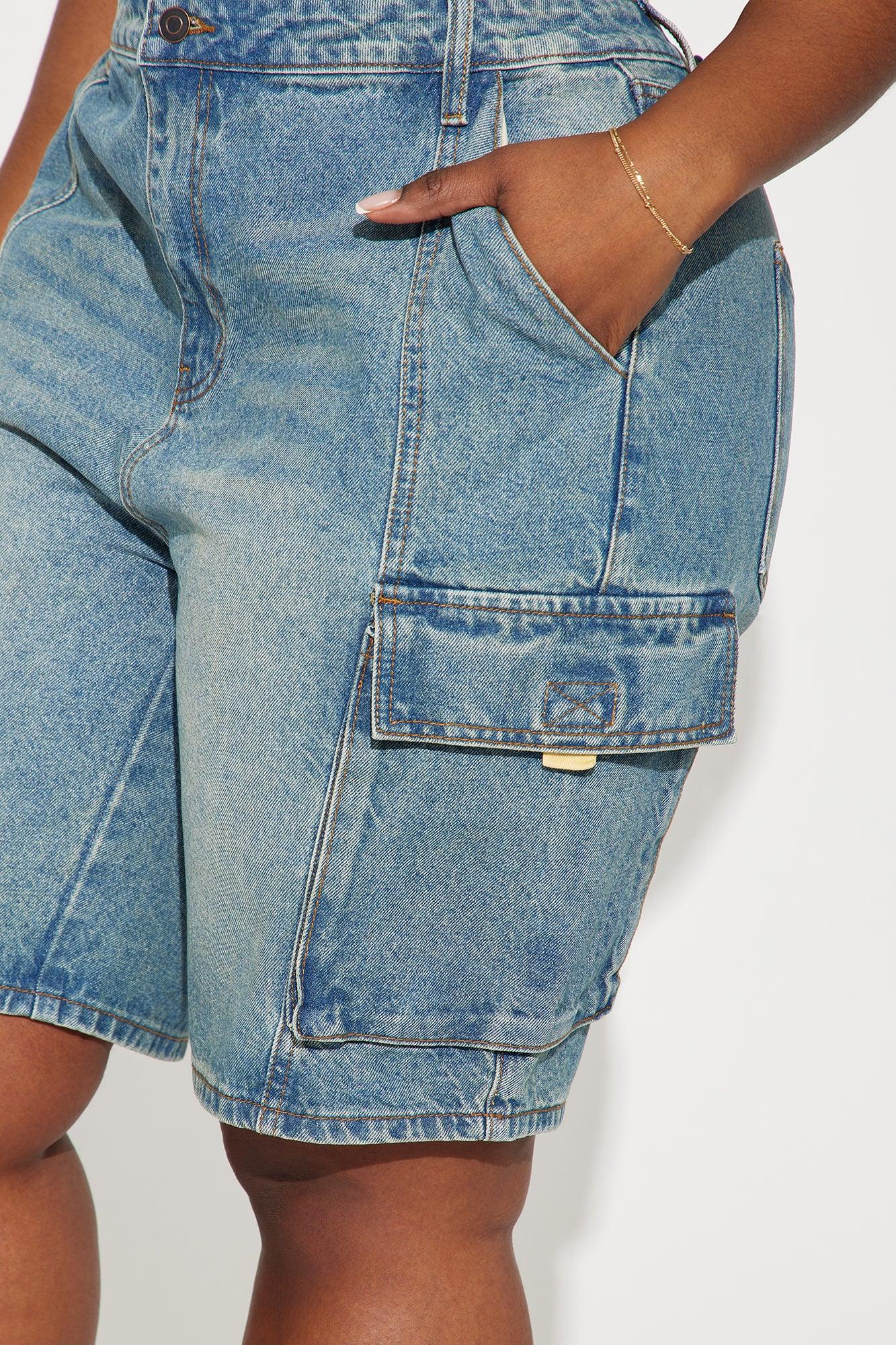 Cameron Denim Cargo Shorts - Medium Wash Product Image