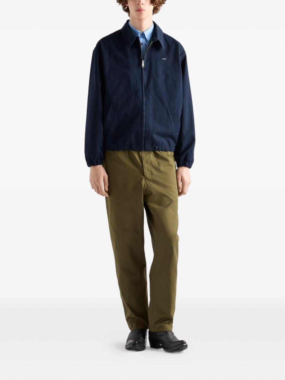 embroidered-logo zip-up jacket Product Image