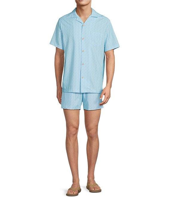 Caribbean Mini Flamingo Teal 5#double; Cabana Swim Trunks Product Image