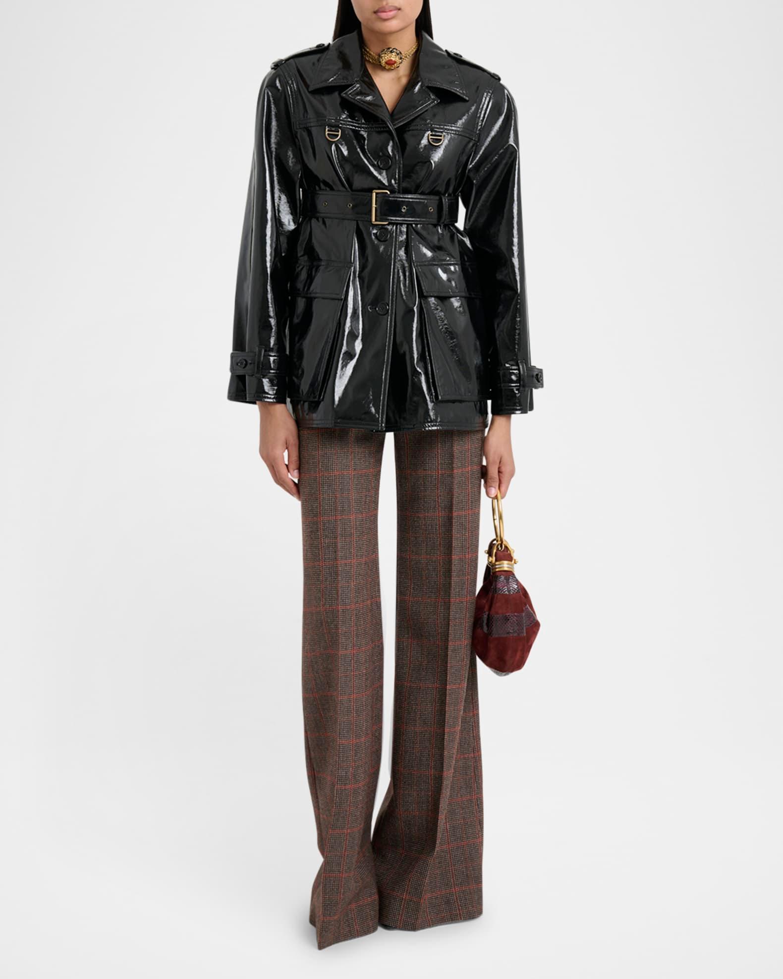 Shiny Cotton Belted Trench Coat Product Image