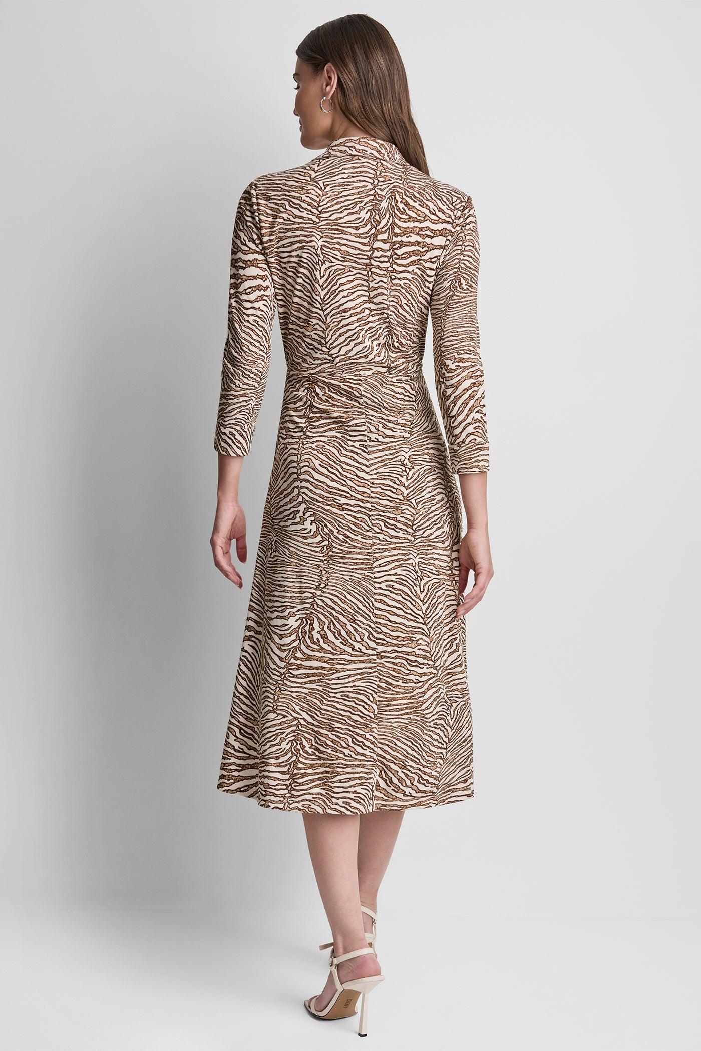 ZEBRA PRINT MIDI SHIRT DRESS Product Image