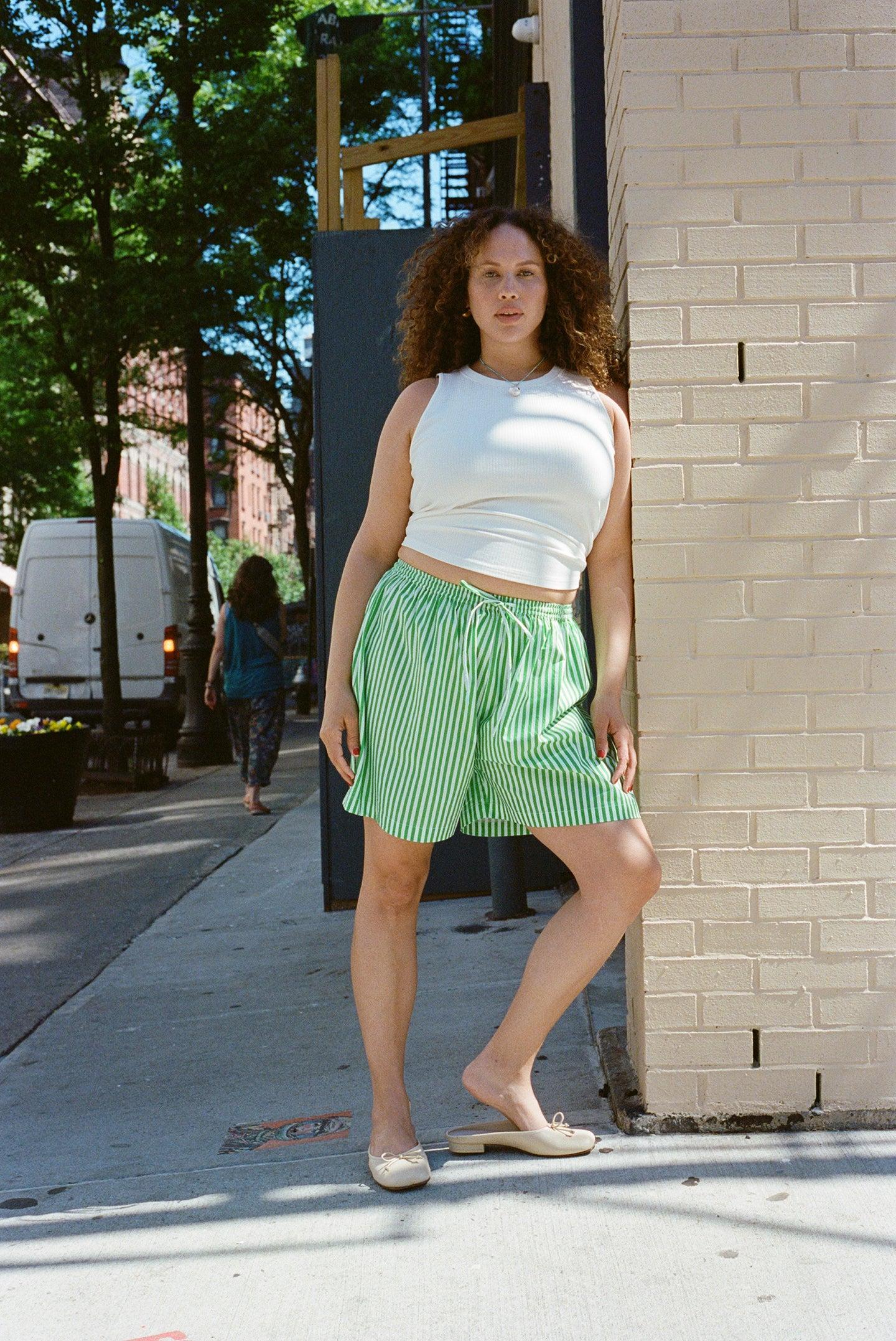 Windy Beach Shorts - Fern Stripe Product Image