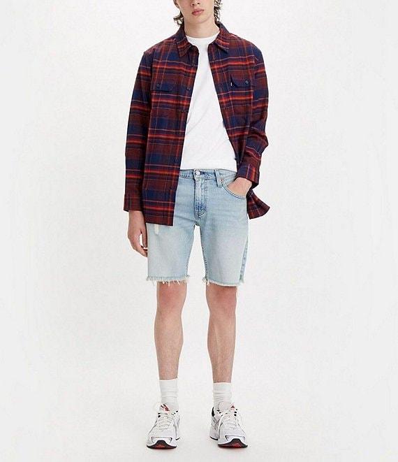 Levi's® 412 Slim Fit 9#double; Inseam Raw Hem Denim Shorts Product Image