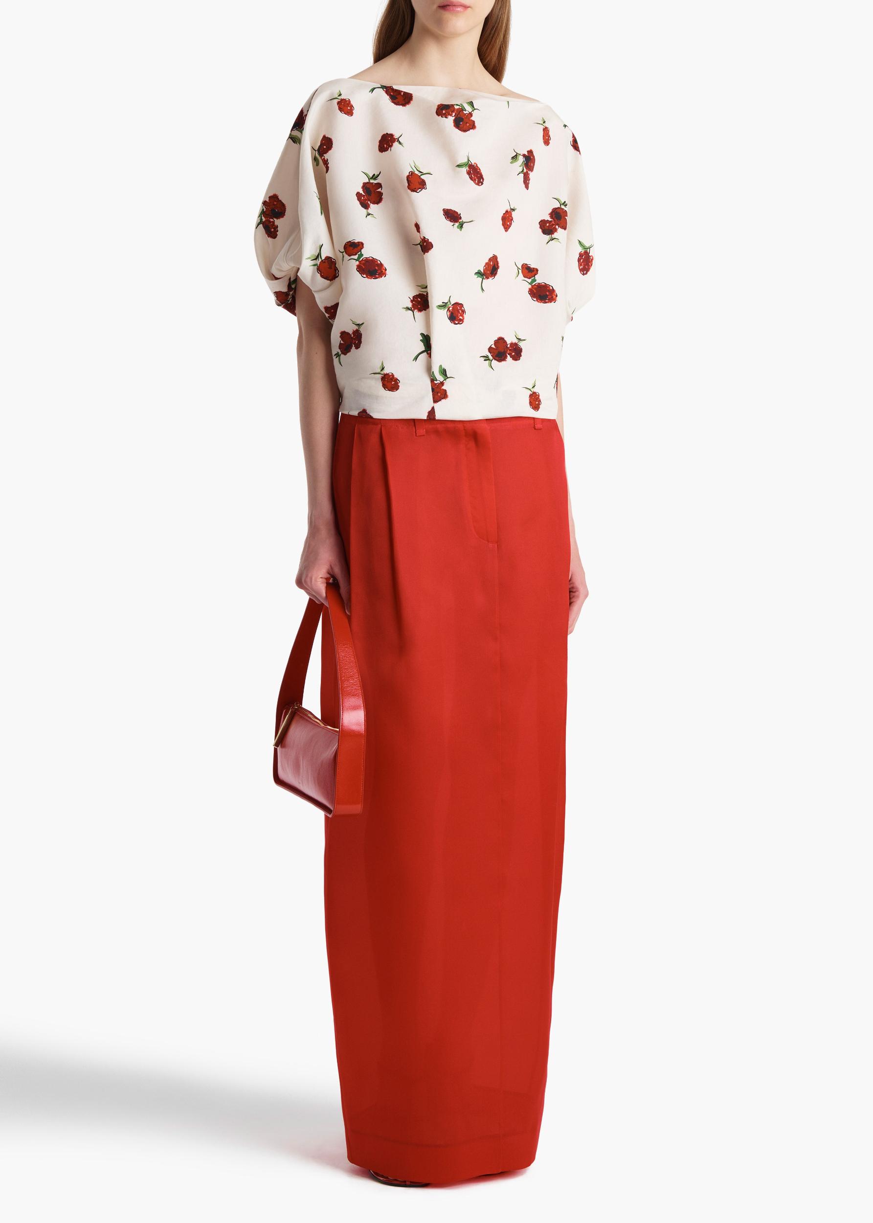 Niles Top in Cream with Raspberry Print Product Image