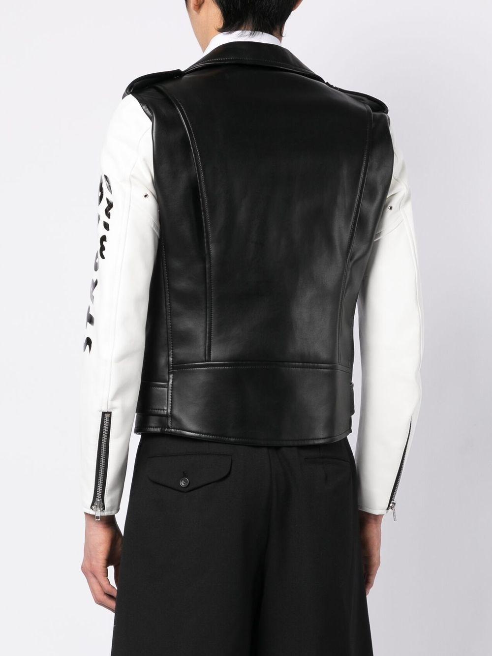 contrasting-sleeves biker jacket Product Image