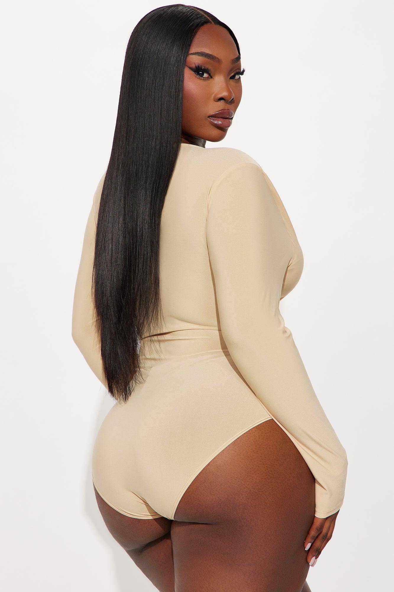 Annetta Long Sleeve Bodysuit - Taupe Product Image