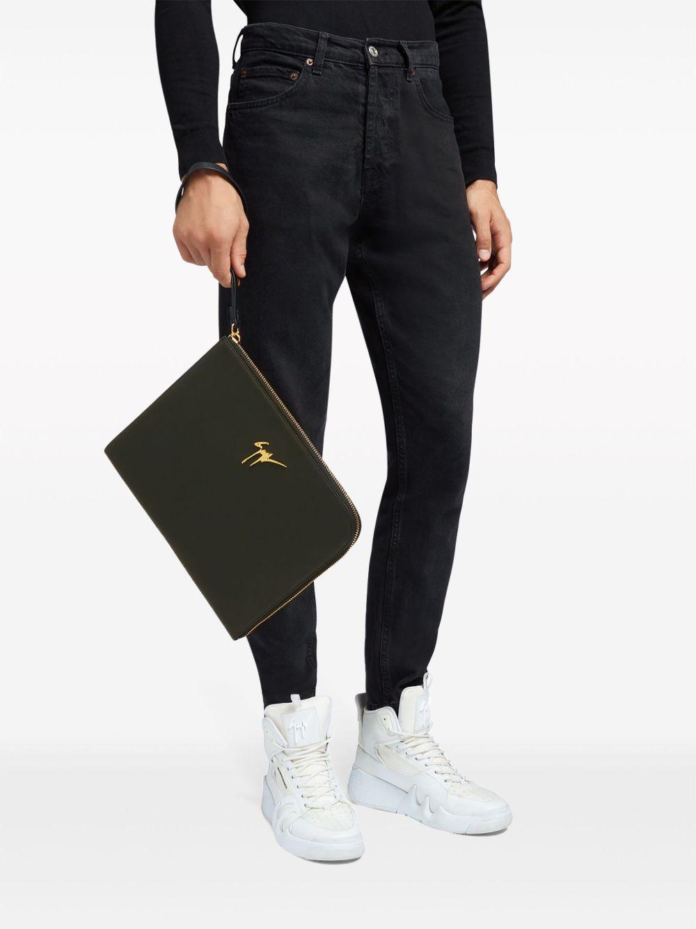 Fabian logo-plaque leather pouch Product Image