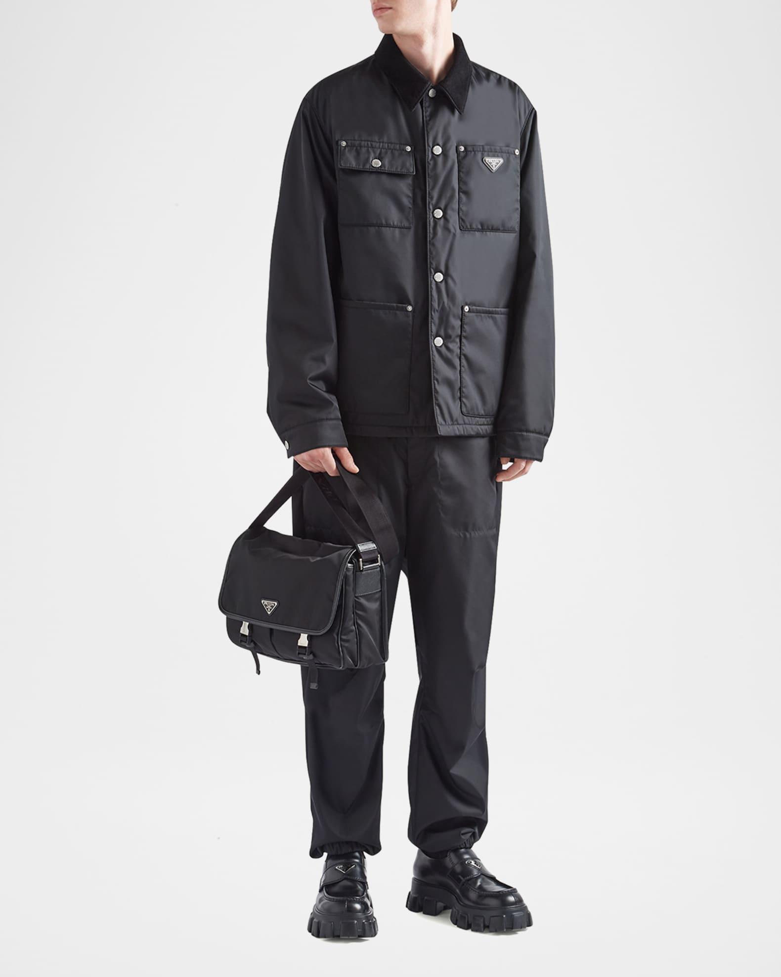 Men's Nylon and Leather Crossbody Bag Product Image