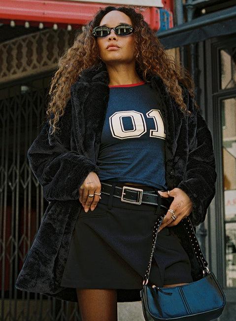 Dune Faux Fur Jacket Black Product Image