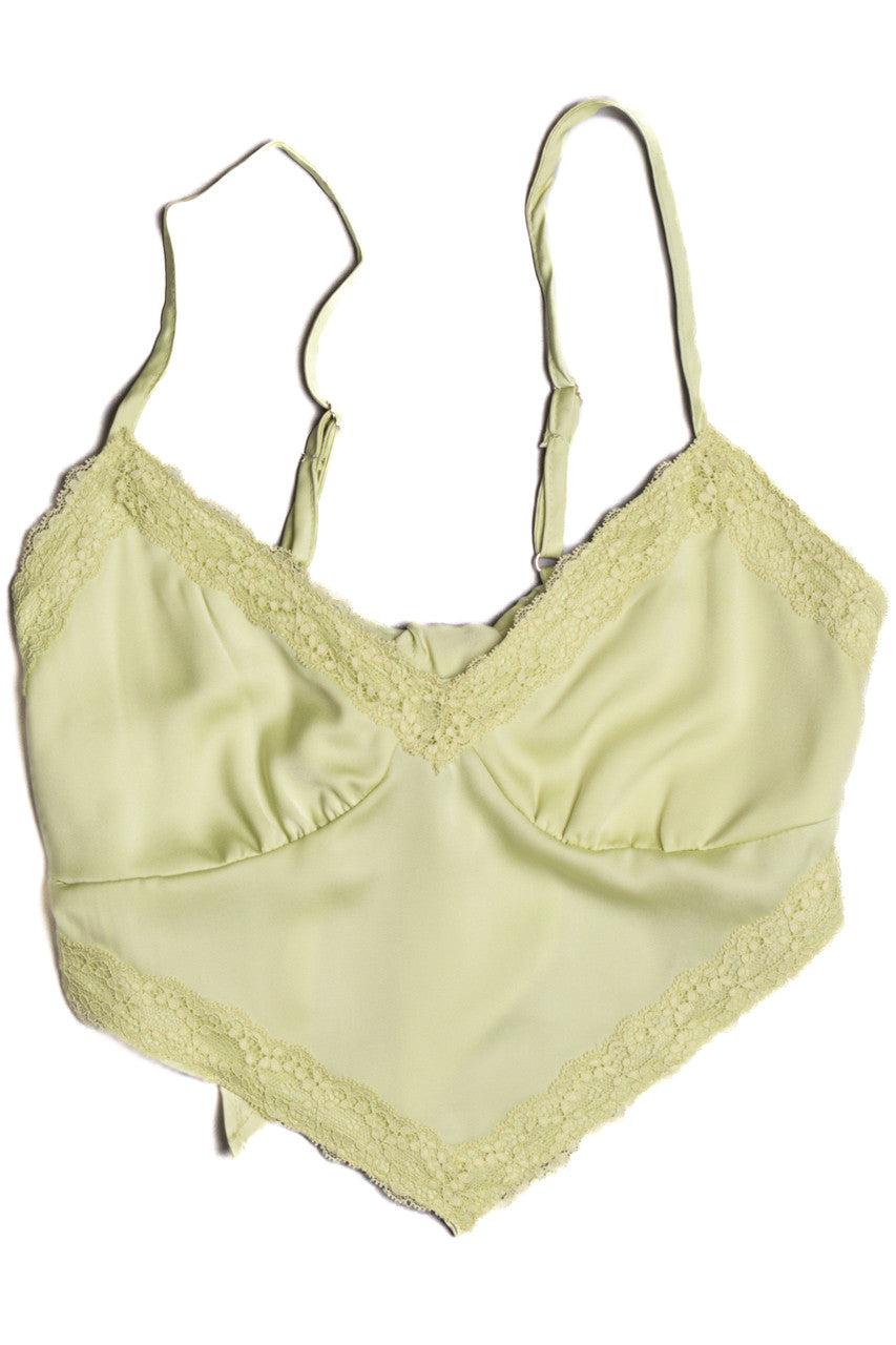 Light Green Silky Lace Tie Back Top Product Image