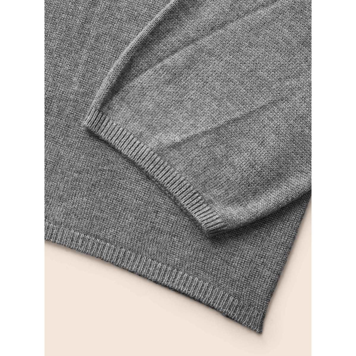 Plus Size Supersoft Essentials Plain Lapel Collar Drape Cardigan DimGray Women Leisure Loose Long Sleeve Casual Cardigans BloomChic 12/L Product Image