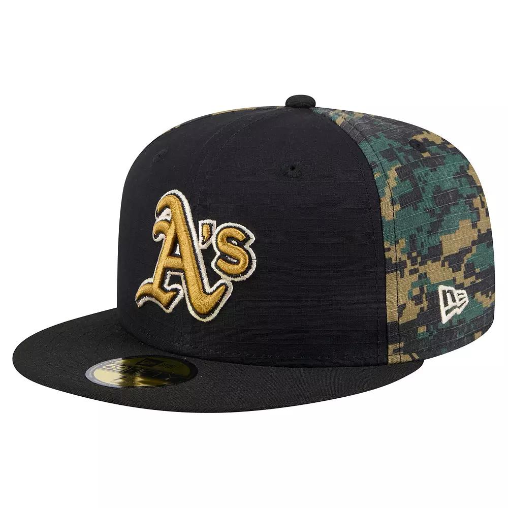 Men's New Era Black Oakland Athletics Digi Camo 59FIFTY Fitted Hat,  Product Image