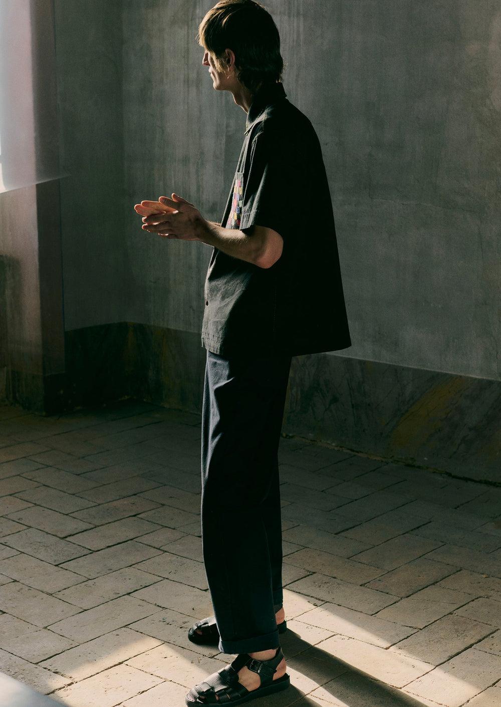 Overdyed Hand Embroidered Shirt | Graphite Multi Product Image