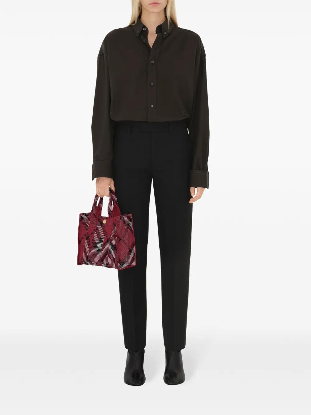 mini check knitted tote bag Product Image