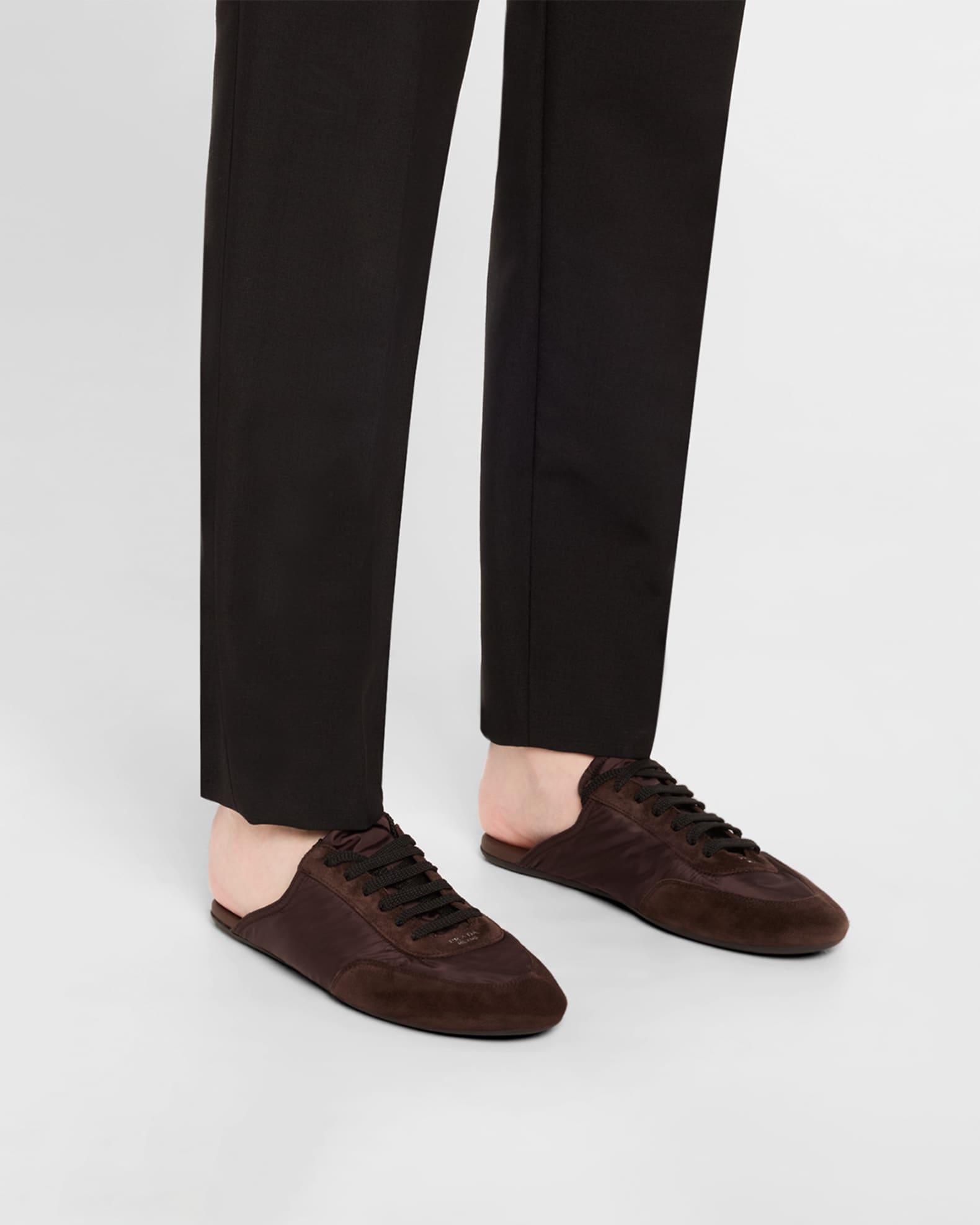 Collapse Nylon and Suede Open-Back Sneakers Product Image