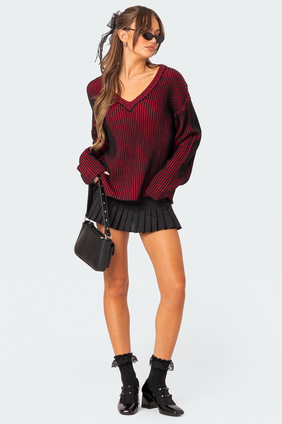 Contrast Texture Oversized Sweater Product Image