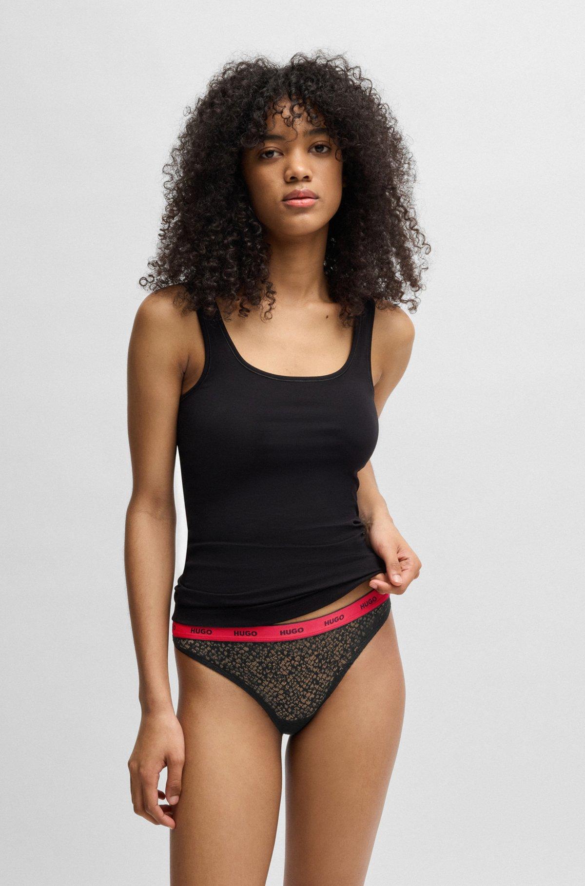 Three-pack of thongs in stretch lace Product Image