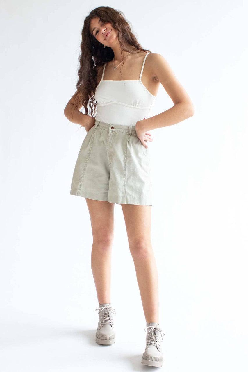 White Empire Waist Cami Bodysuit Product Image