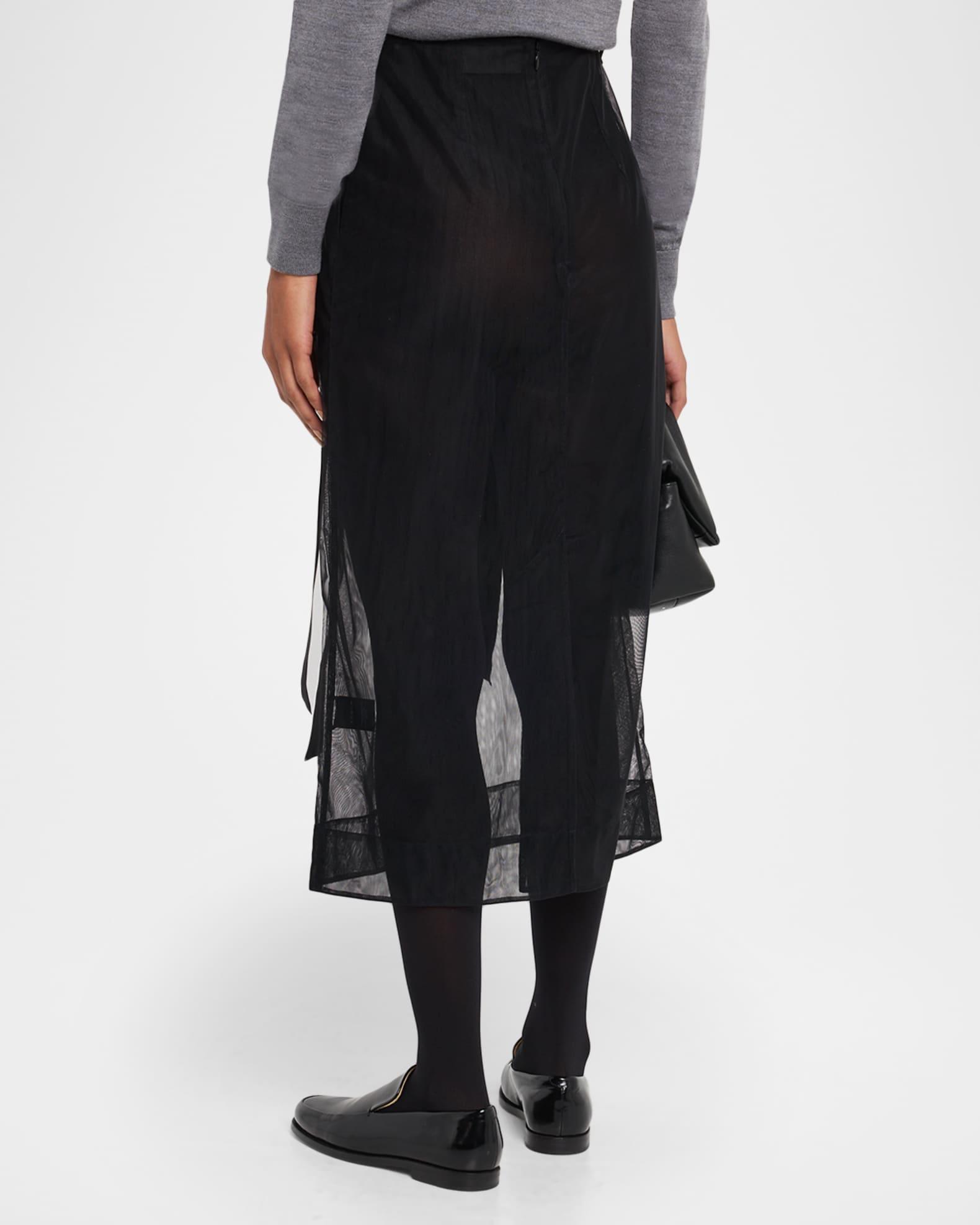 Ribbon Bow Sheer Pencil Skirt Product Image