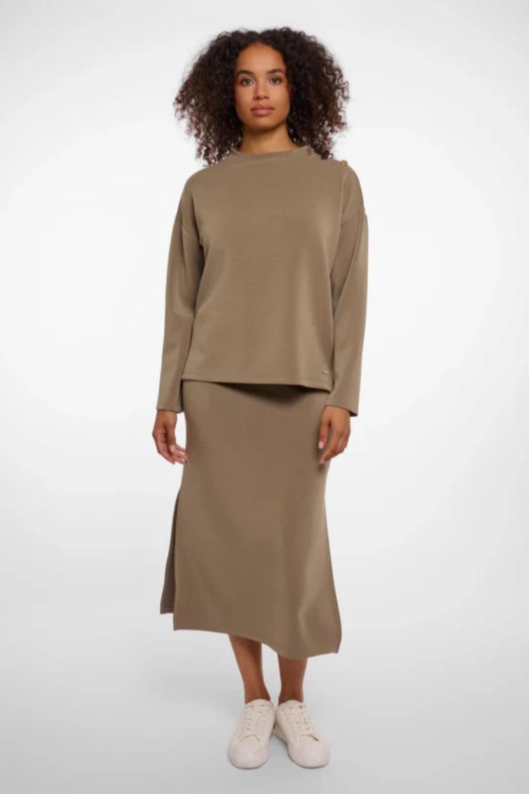 Wide Top Long Sleeve Dark Khak Product Image