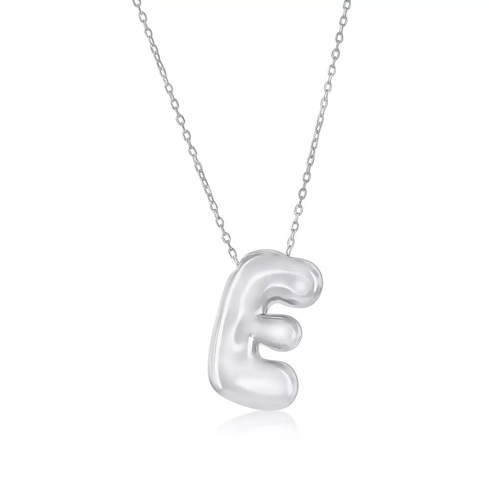 Argento Bella Sterling Silver Bubble Initial Necklace, Women's, Size: 16-18" ADJ, Sterling E Product Image