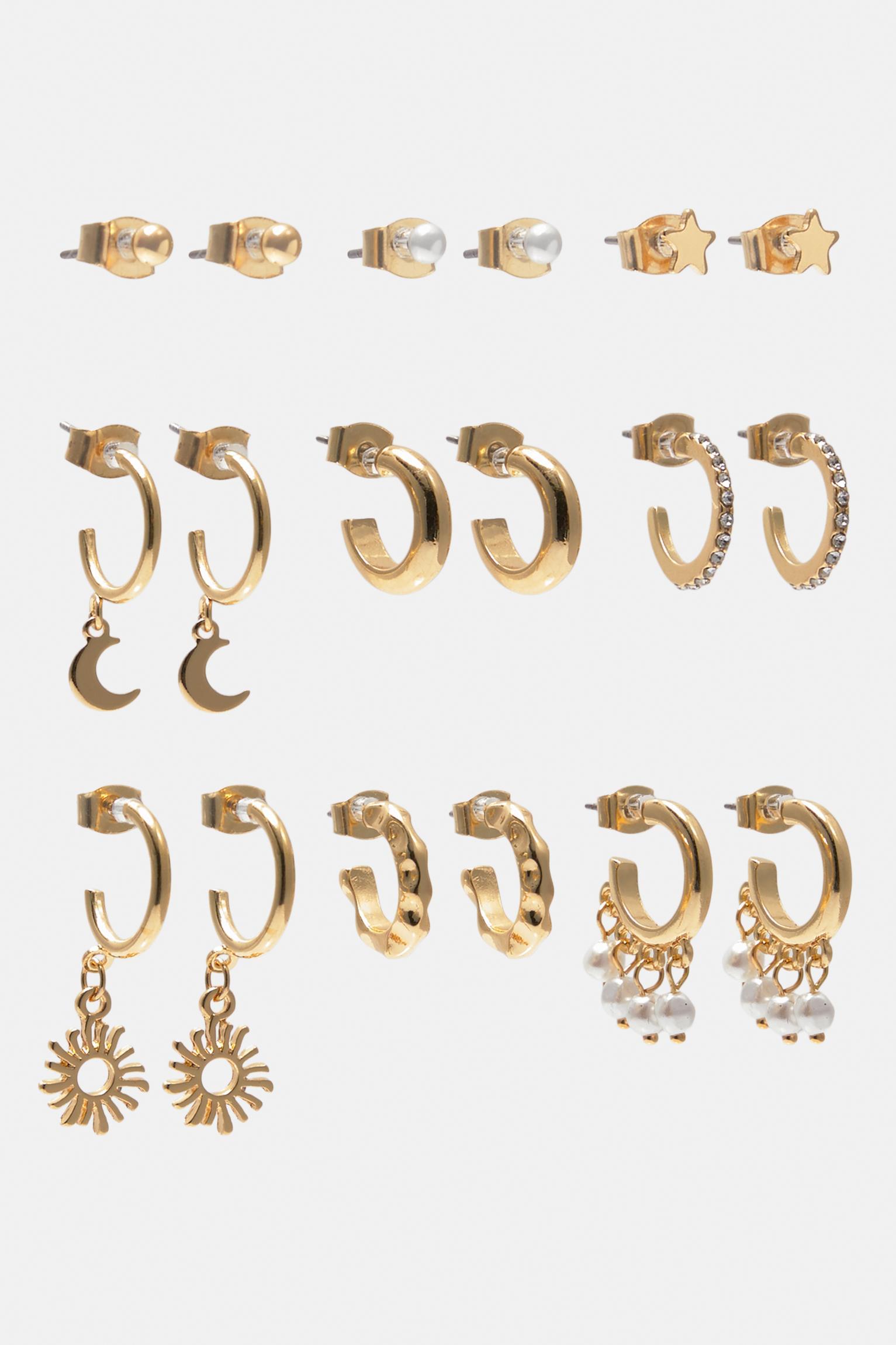 Pack of 9 pairs of earrings Product Image