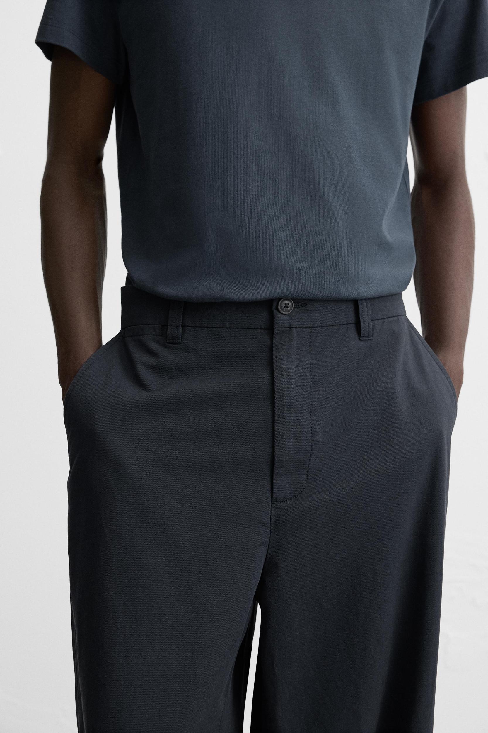 TEXTURED REGULAR FIT PANTS Product Image