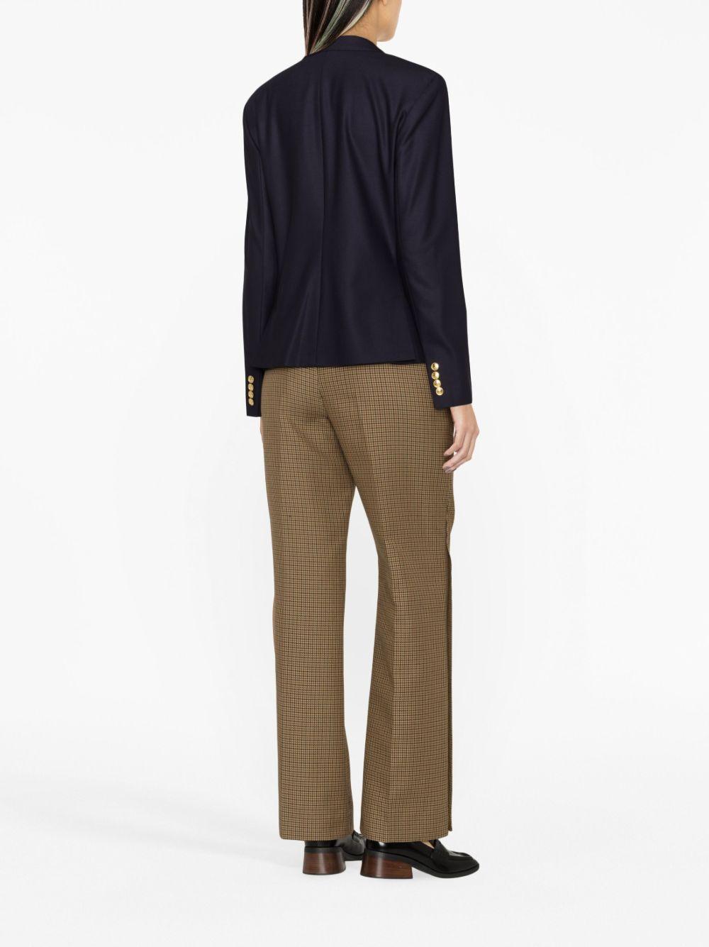 crest-embroidered double-breasted blazer Product Image