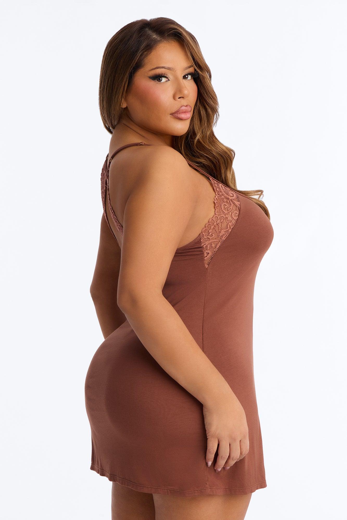 Feel For You Racerback Chemise - Mocha Female Product Image