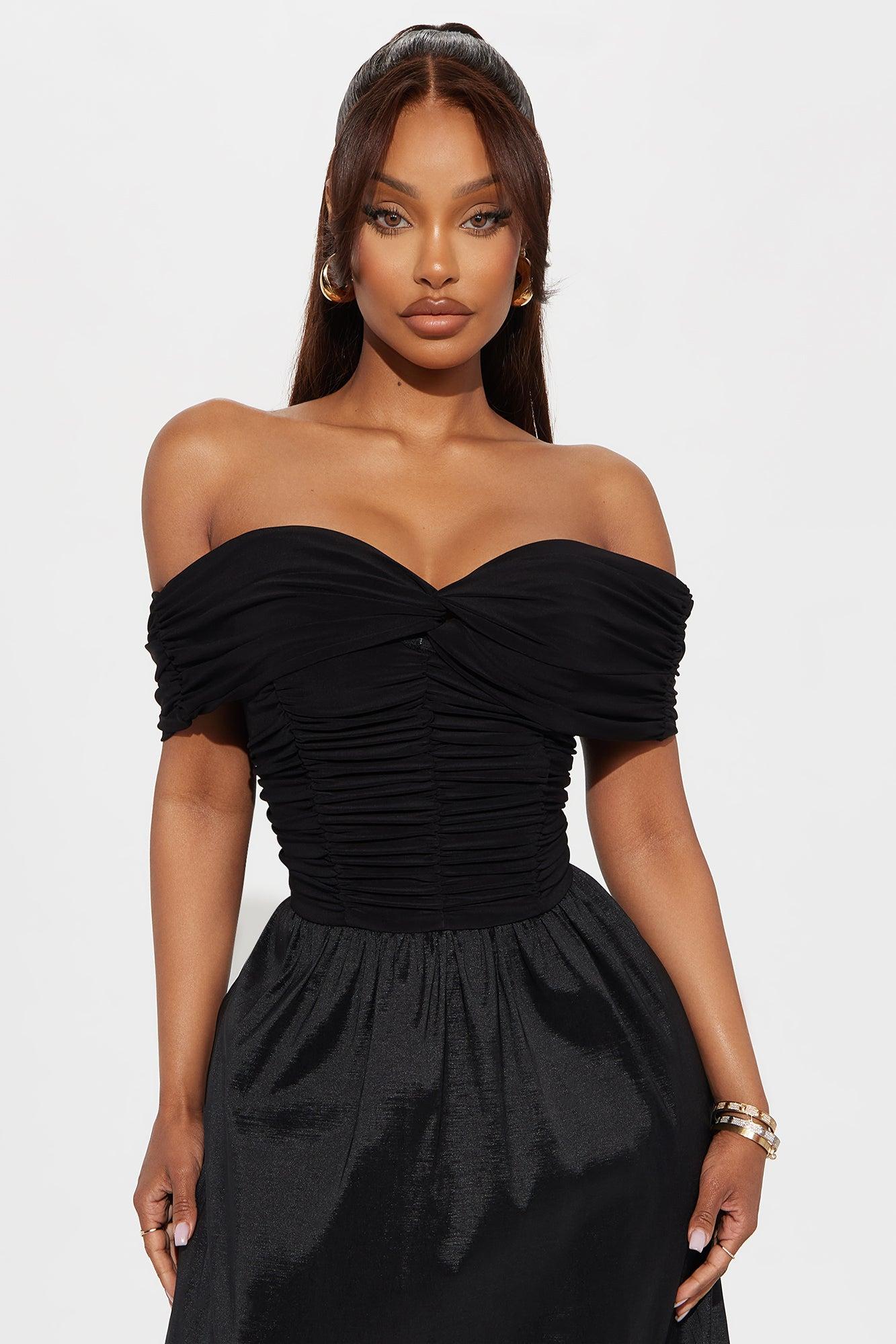 Tiana A Line Maxi Dress - Black Product Image
