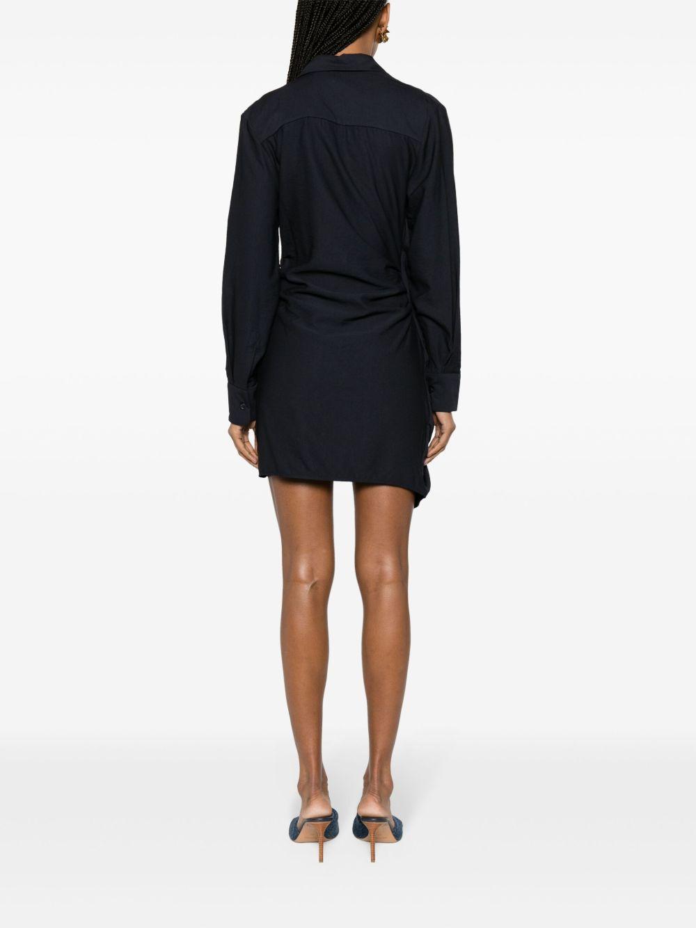 JACQUEMUS La Robe Bahia Viscose Jersey Mini Dress In Black Product Image