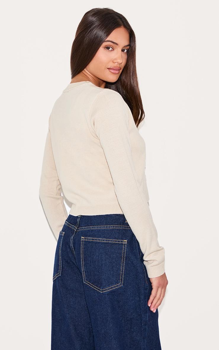 Stone Marl Basic Button Up Knit Cardigan Product Image