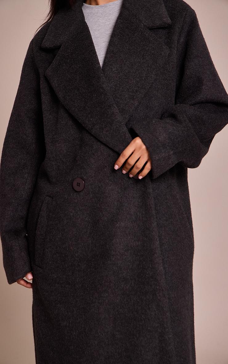 Petite Charcoal Brushed Wool Maxi Coat Product Image